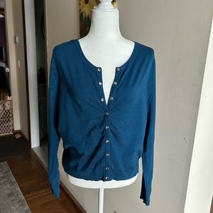 White House Black Market Teal Sweater XL